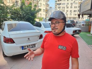 Otomobil sürücüsüne ‘kask' cezası