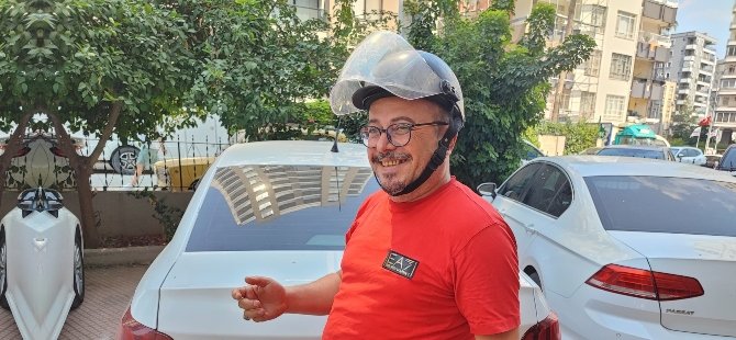 Otomobil sürücüsüne ‘kask' cezası