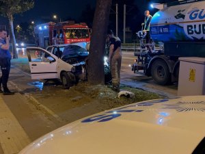 Otomobil ağaca çarptı: 2 yaralı
