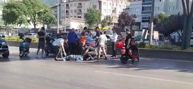 Otomobilin çarptığı kadın ağır yaralandı