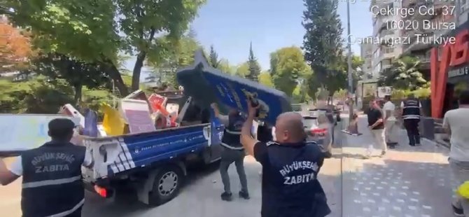 Zabıta kaldırım işgaline izin vermedi