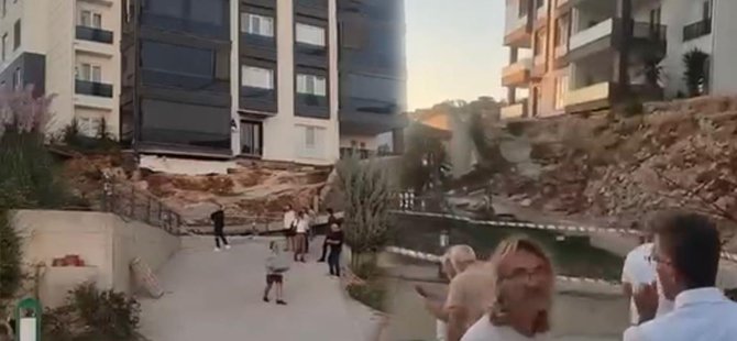 Bursa'da yeni sitenin istinat duvarı böyle çöktü