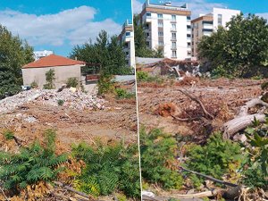 Bursa'da müteahhit evleri yıktı, molozları bıraktı