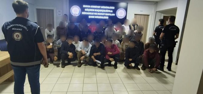 Bursa’da ruhsatsız iş yerinde 33 yabancı uyruklu yakalandı