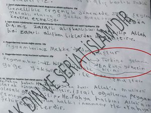 Bursa'da tepki çeken 'şeriat' ibareli sınav kağıdı