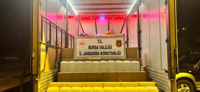 Bursa'da bin litre kaçak etil alkol ele geçirildi