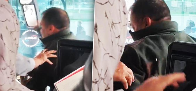 Bursa'da otobüste yumruklu kavga! O anlar kamerada
