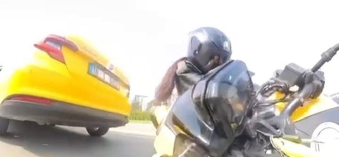 Bursa'da motorsikletli genç kız, taksiye böyle çarptı