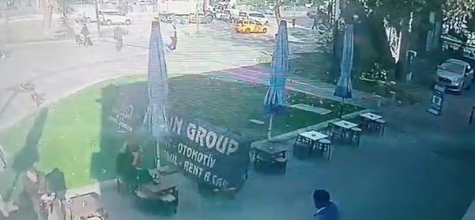 Bursa'da şiddetli lodos tabelayı uçurdu! Kafedeki 2 kişi saniyelerle kurtuldu