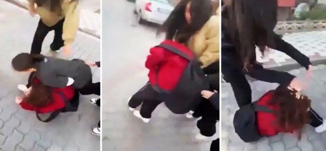En büyüğü 13 yaşında! Kız öğrencilerin kavgası kamerada