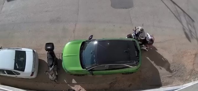 Bursa'da park halindeki otomobile çarpıp kaçtı