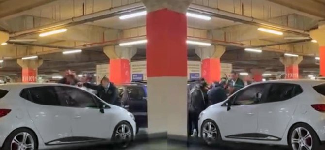 Bursa'da AVM otoparkında kavga! O anlar kamerada