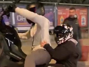 Bursa'da motosikletle tek teker şov kötü bitti