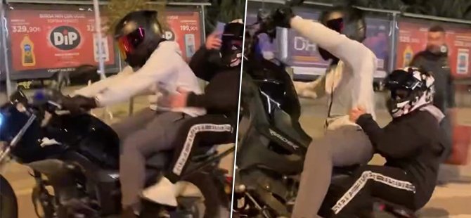 Bursa'da motosikletle tek teker şov kötü bitti