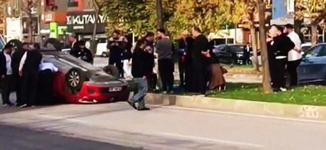 Bursa'da takla atan otomobilde can pazarı