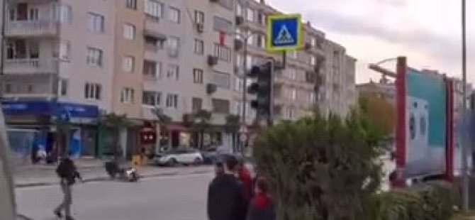 Bursa'da kaza anı kask kamerasında