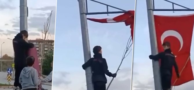 Bursa'da çocukların bayrak hassasiyeti duygulandırdı