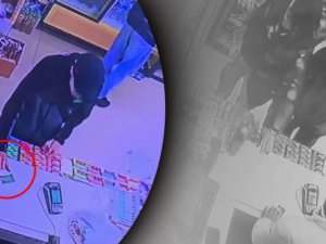 Markette 'Temassız' hırsızlık! Masaya fırlatıp...