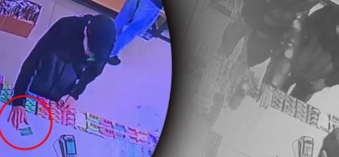 Markette 'Temassız' hırsızlık! Masaya fırlatıp...