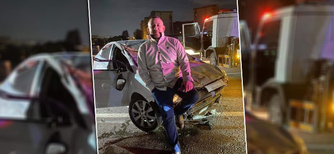 Bursa'da kazadan yara almadan kurtuldum pozu