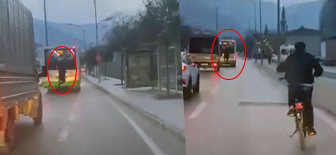 Bursa'da trafikte tehlikeli anlar