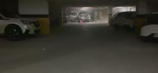 Bursa'da kapalı otoparkta panik anları!