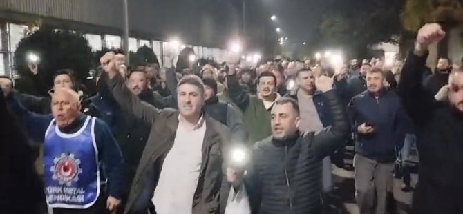 Metal işçileri eylemde! Dev fabrikada ışıklı isyan