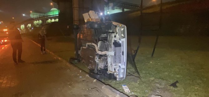 Bursa'da ucuz atlatılan kaza! Kontrolden çıkıp takla attı