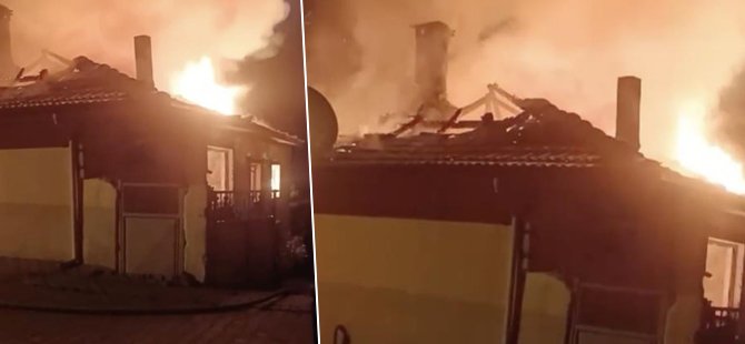 Yılbaşı gecesi Bursa'da köy evi alevlere teslim oldu