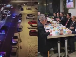 Görüntüye tepki yağıyor! Genel başkan yemeğe çakarlı konvoyla gitti