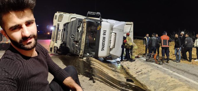 Bursa'da talaş yüklü tır devrildi! Genç sürücü can verdi