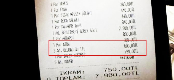 Bursa'da "3 suya 600 TL" iddiası bakanlığı harekete geçirdi