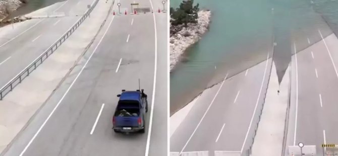 Şiddetli yağış vurdu! Yol bitiyor, deniz başlıyor