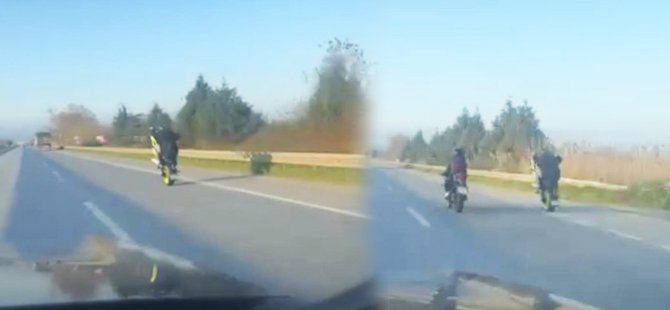 Bursa'da motosikletli gençlerin trafikte ölüm sürüşü