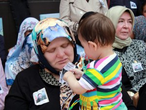 Şehidin 10 aylık kızı babasının fotoğrafıyla oynadı