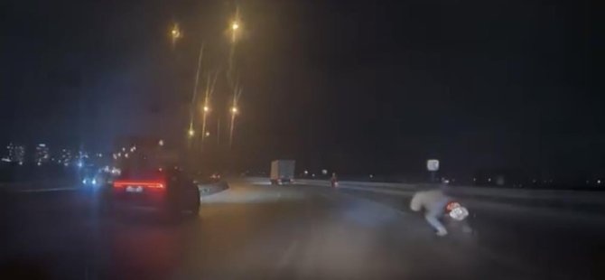 Bursa'da motosiklet kazası kamerada