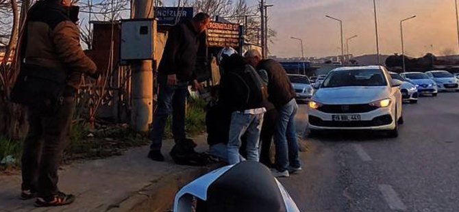 Bursa'da iki motosiklet çarpıştı! Kaza kask kamerasında