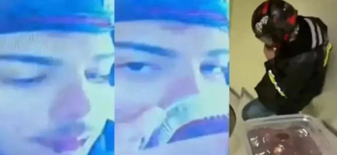 Kurye siparişi önce yaladı sonra teslim etti!