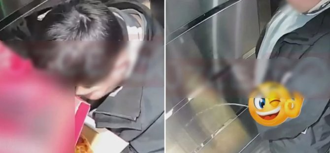 Bir kurye skandalı daha! Önce yedi sonra asansöre idrarını yaptı