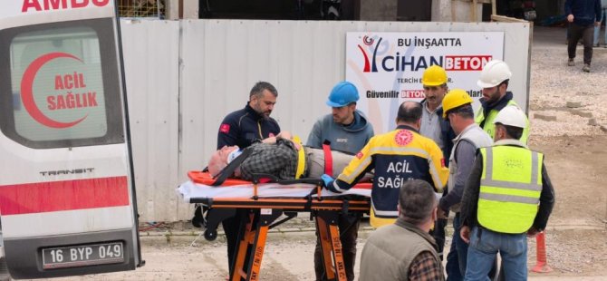 Bursa'da inşaatın 2. katından düşen işçi yaralandı