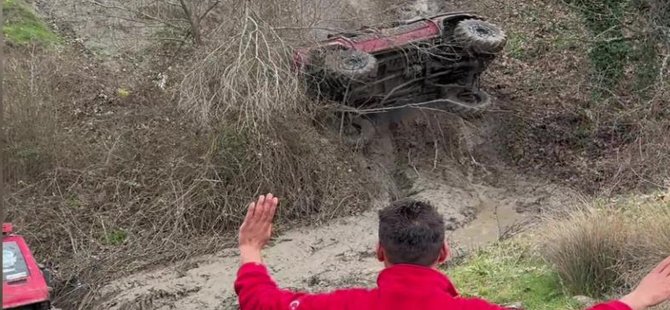 Bursa'da Off-Road yarışında takla attı