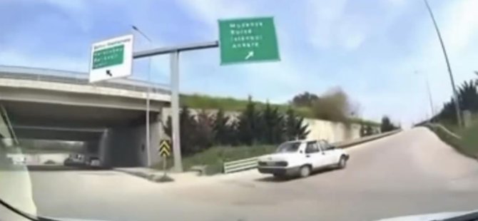 Bursa’da ters yönden giren sürücü kamerada