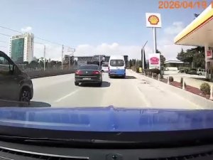 Bursa’da makas atıp traifği böyle tehlikeye soktu