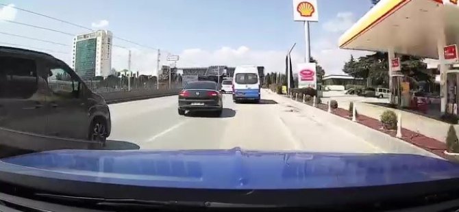 Bursa’da makas atıp traifği böyle tehlikeye soktu