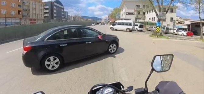 Bursa'da kaza anı kask kamerasında