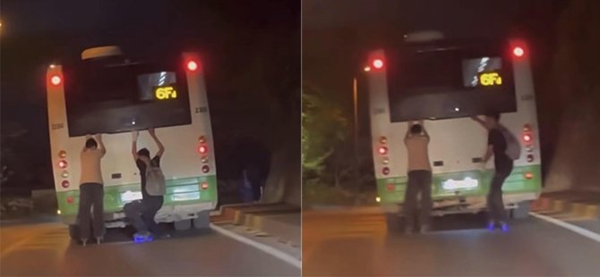 Bursa'da patenli gençlerin tehlikeli yolculuğu