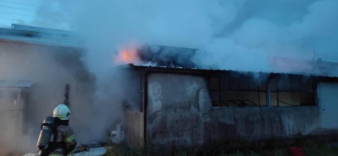 Bursa’da menteşe imalathanesinde yangın