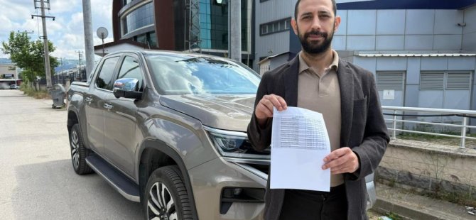 Bursa dışına bile çıkmayan araca, ceza ve icra şoku