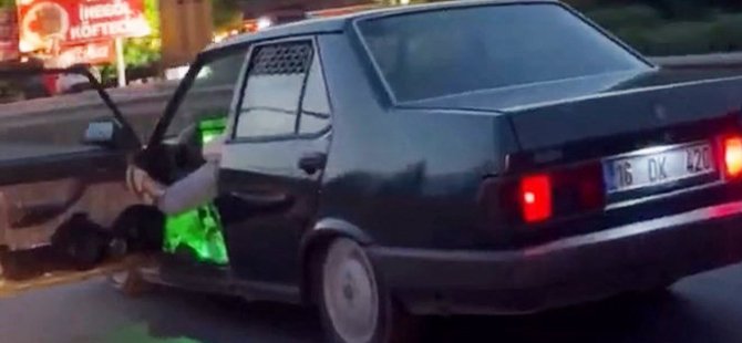 Bursa'da trafikte 'yok artık' dedirten anlar kamerada
