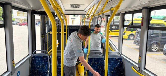 Bursa'da toplu ulaşım araçlarında bayram temizliği